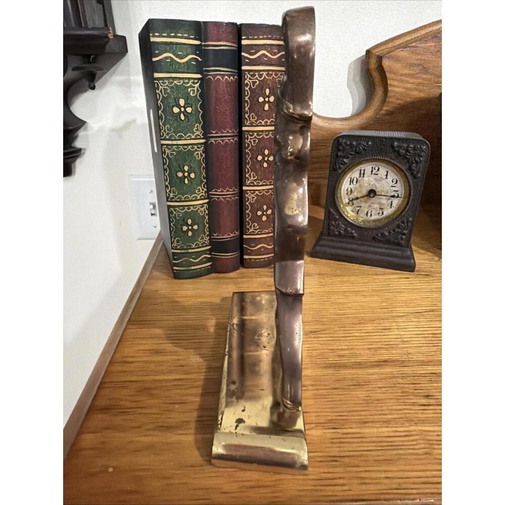 Vintage Hessian Soldier Brass Door Stop Book End Revolutionary War Colonial - Picture 5 of 10
